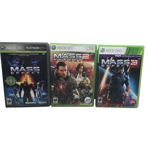 Xbox 360 3 Games Mass Effect 1 Mass Effect 2 Mass Effect 3 Rpg‎ Tested Complete